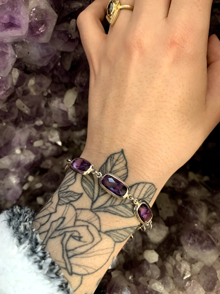 Sterling Silver & Amethyst Bracelet - "Harmony"