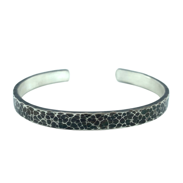 Oxidized Sterling Silver Textured Cuff - "Brooks"