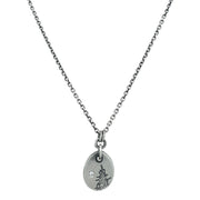 Sterling Silver and White Diamond Necklace - "Winter Nights"