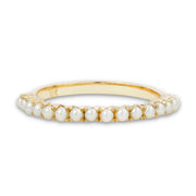 Yellow Gold French-Set Pearl Ring - "Lille"