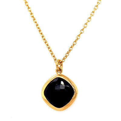 Vermeil Necklace with Checkerboard Onyx
