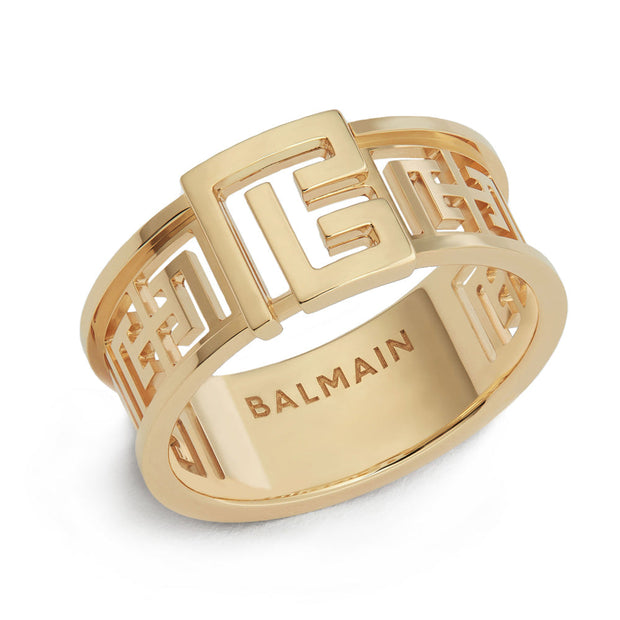 Balmain 18K Yellow Gold Labyrinth Frieze Ring