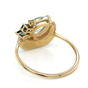 Yellow Gold & Aquamarine Ring - "Impasto Lagoon"