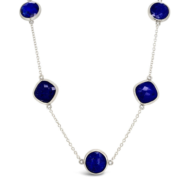 Lapis Lazuli Doublet Station Necklace