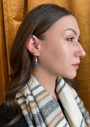 Bezel-Set Faceted Lapis Stud Earrings