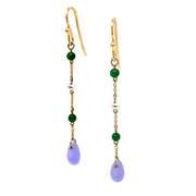 Burmese Jadeite & Freshwater Pearl Drop Earrings