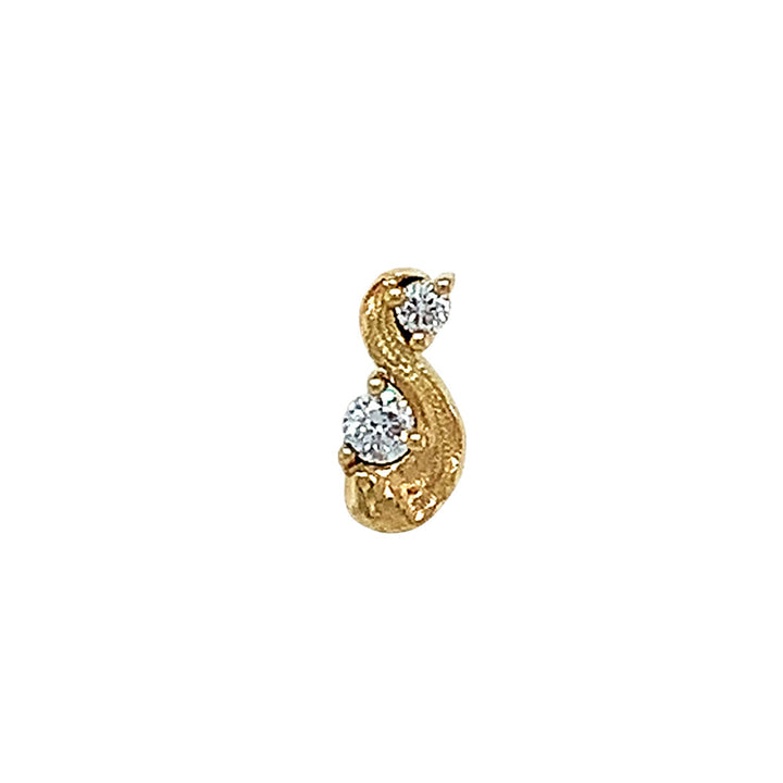 Diamond & Gold Single Stud Earring - "Renoir Breeze"