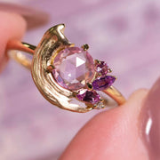 Yellow Gold & Pink Sapphire Ring - "Impasto Potter's Pink"