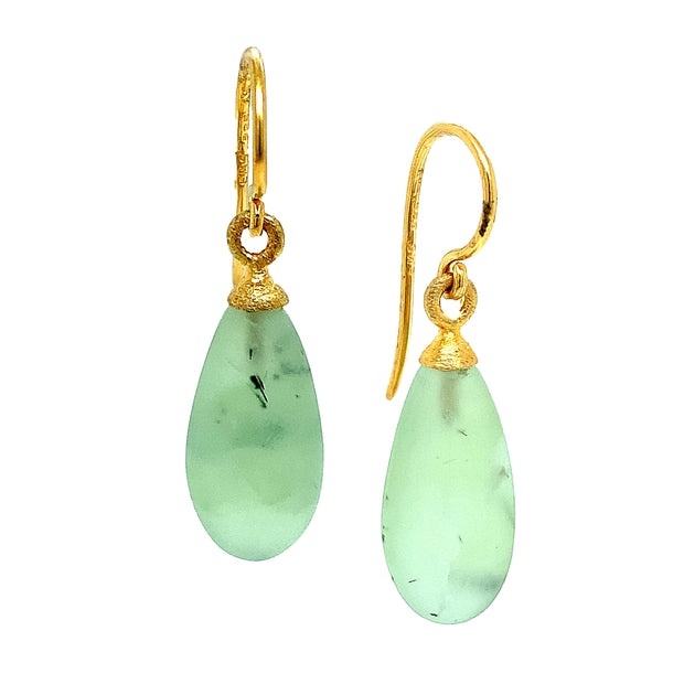 Gold Vermeil & Prehnite Earrings - "Spring Sizzle"