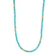 Gold Vermeil and Amazonite Beaded Necklace- "Roaming Soul"