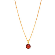 Gold Vermeil Garnet Drop Necklace- "Cinnamon"