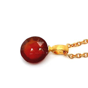 Gold Vermeil Garnet Drop Necklace- "Cinnamon"