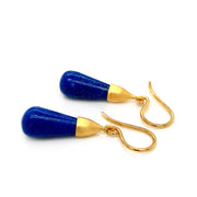 Gold Vermeil Lapis Cabochon Drop Earrings