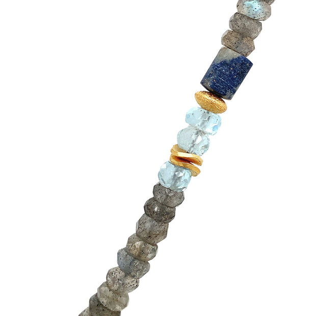 Gold Vermeil Labradorite Beaded Necklace-"Dusk to Dawn"