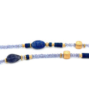 Tanzanite, Lapis, and Iolite Beaded Necklace-"Prime Time"