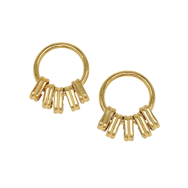 24K Yellow Gold Vermeil Hoop and Dangle Earrings - "Marley Hoop"