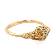 Yellow Gold and Diamond Ring - "Lava Rock"
