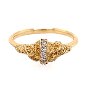 Yellow Gold and Diamond Ring - "Lava Rock"