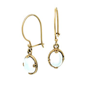 Moonstone and Yellow Gold Drop Earrings - "Adular"
