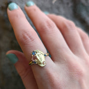 14K Yellow Gold Sapphire Ring - "Springtime Sibyl"