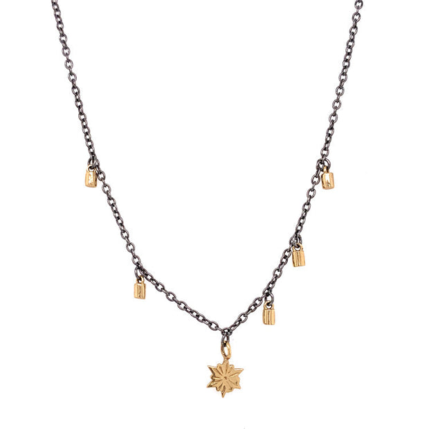 Estella Bartlett Fairy Dust Star Wand Silver Necklace | Hogies