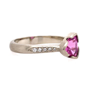 Pink Montana Sapphire & Diamond White Gold Ring - "Heirloom"