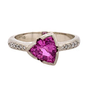 Pink Trillian-Shaped Montana Sapphire Ring by Rebecca Overmann