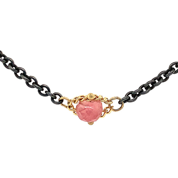 Pink Spinel Station Necklace - "Roxy's Rouge"
