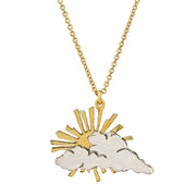 "Rays of Hope" necklace. Made from sterling silver and gold vermeil, this item will brighten even the gloomiest of days.﻿