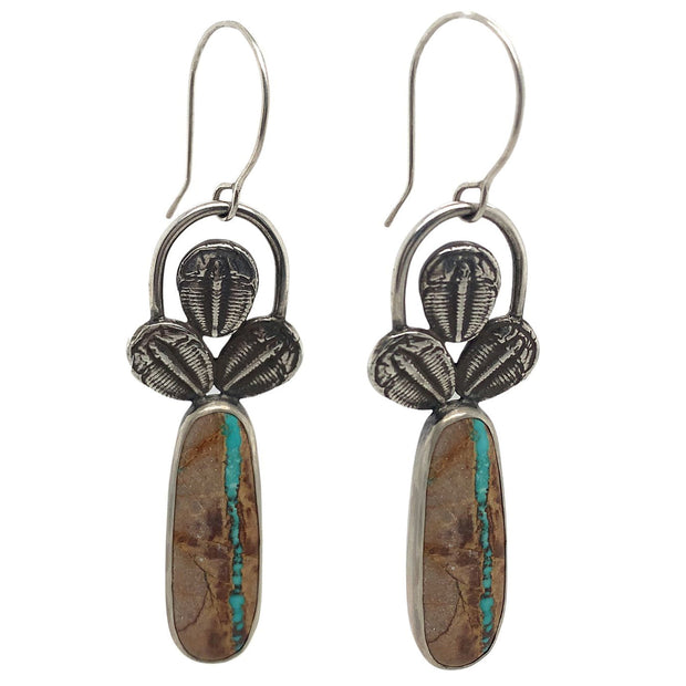 Royston Ribbon and Trilobite Earrings-"Ocean's Gate"