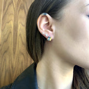 Raw Diamond Geometric Stud Earrings