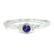 Sterling Silver and Yogo Sapphire Ring - "Vineyard Fruit"