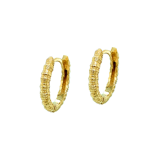 Yellow Gold Hinged Hoops- "Chroma"