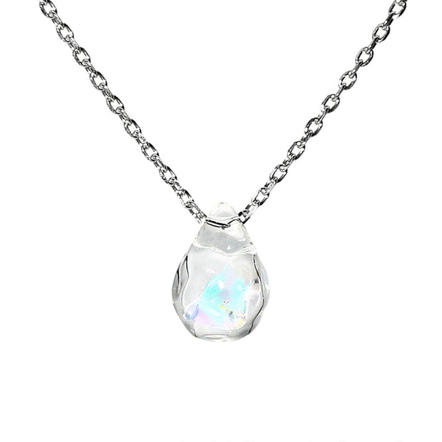 Petite Gilson Opal in Borosilicate Glass Stainless Steel Necklace