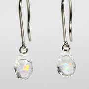 Stainless Steel Gilson Opal Borosilicate Glass Rippled Drop Earrings