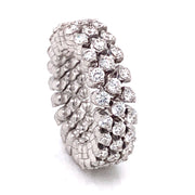 White Gold Three Row Expandable Brevetto Diamond Ring
