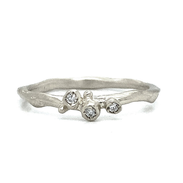 Sterling Silver and Diamond Ring - "Tiny Branch"