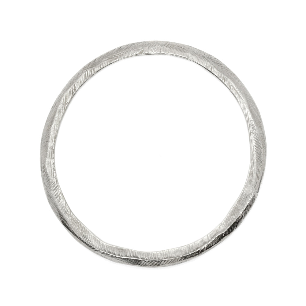 Sterling Silver Carved Bangle - "Reyes"