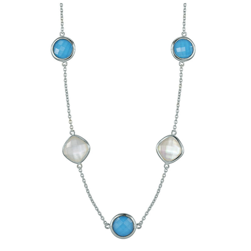 Stephen Estelle Turquoise Doublet and Moonstone Necklace