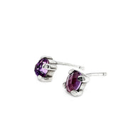 Sterling Silver Amethyst Studs- "Crystal Looking Glass"