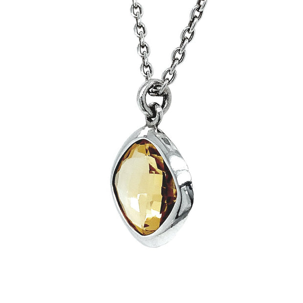 Sterling Silver Kite-Shaped Citrine Necklace
