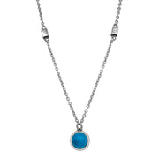 Sterling Silver Turquoise Necklace- "Big Wave"