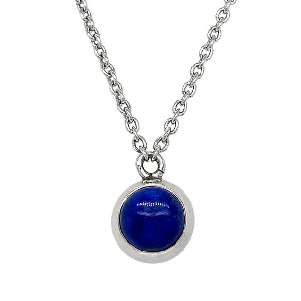 Sterling Silver Lapis Necklace- "Tidal Wave"