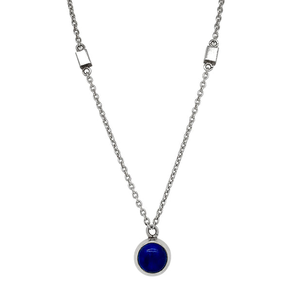 Sterling Silver Lapis Necklace- "Tidal Wave"