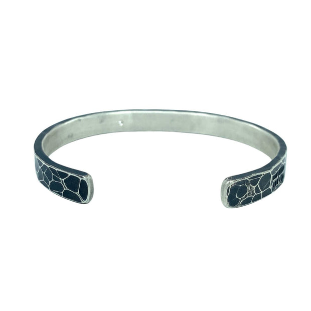 Oxidized Sterling Silver Textured Cuff - "Brooks"