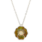 Opal & Diamond Necklace - "California Poppy"