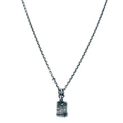 Sterling Silver Pendant with Black Diamond - "Silver Circuit"