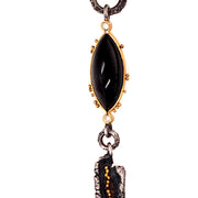 Onyx & Diamond Drop Necklace- "Talentum"