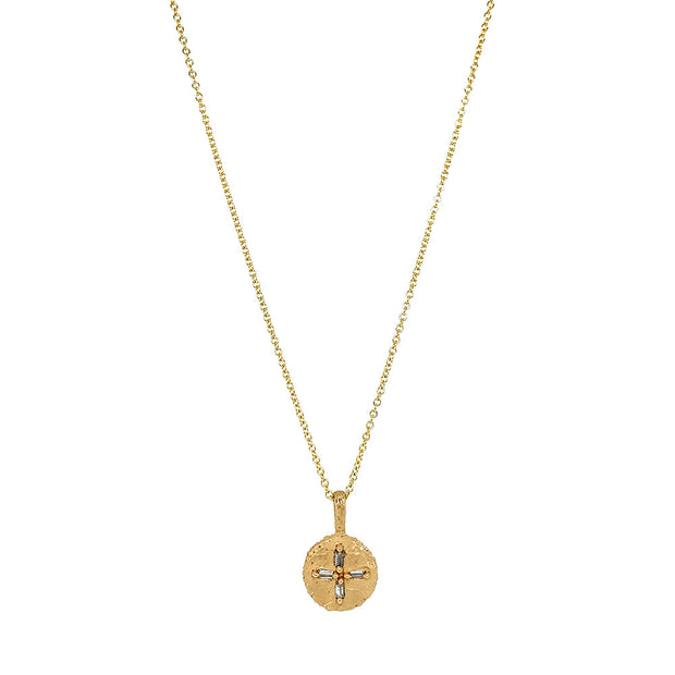 Gold & Diamond Baguette Pendant - "Byzantium"