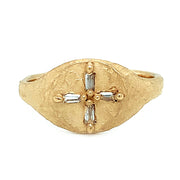Gold & Diamond Baguette Signet Ring - "Byzantium"